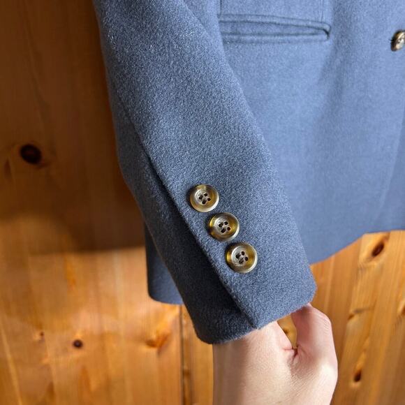 Vintage L.L. Bean Cashmere Wool Blazer Women’s 10P Navy Blue Professional Preppy - Picture 4 of 8